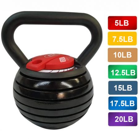 20LBS Adjustable Kettlebell Black/Red - Click Image to Close
